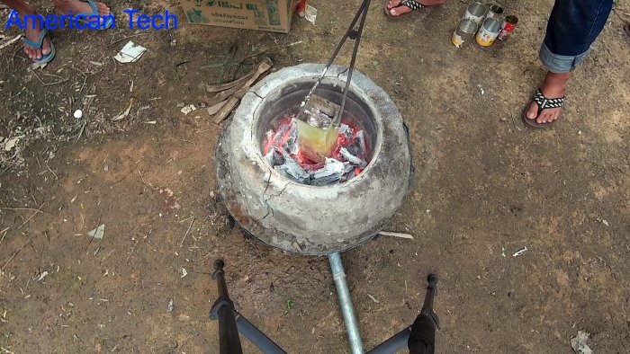 Как алюминиевые банки переплавить в слитки в домашних условиях