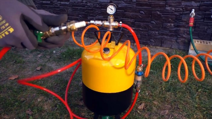 Пескоструйная установка из авто свечи и небольшого газового баллона