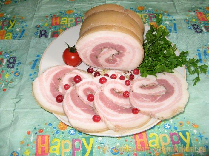 Новичкам в мясных деликатесах как приготовить рулет из свиной грудинки