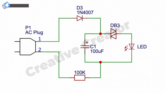Как из энергосберегающей лампы сделать простую мигалку без транзисторов на 220В