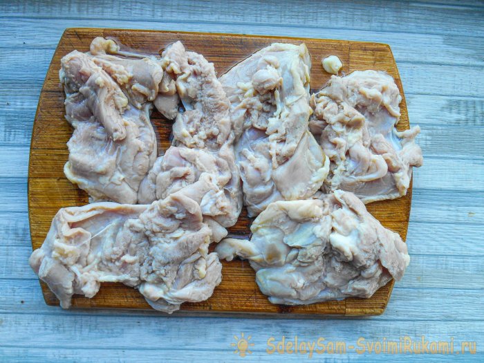 Лепестки из курицы к новогоднему столу