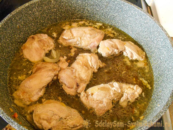 Лепестки из курицы к новогоднему столу