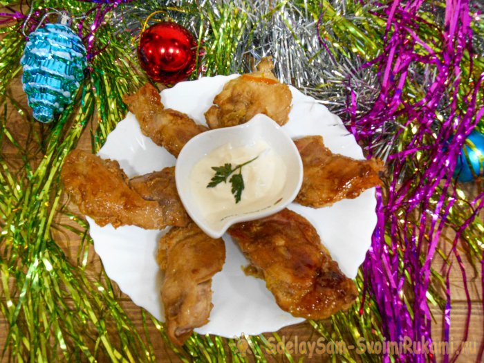 Лепестки из курицы к новогоднему столу