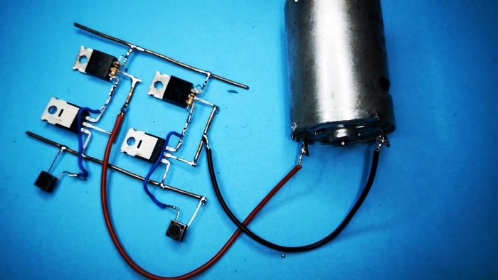 Как сделать схему управления двигателем Включение и реверс двумя кнопками