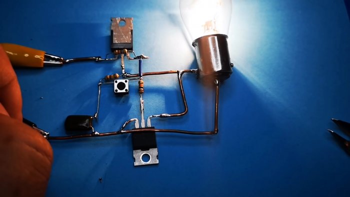 Управляем нагрузкой одной кнопкой Как сделать мощный фиксируемый ключ на MOSFET