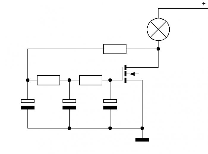 Мигалка на одном транзисторе схема