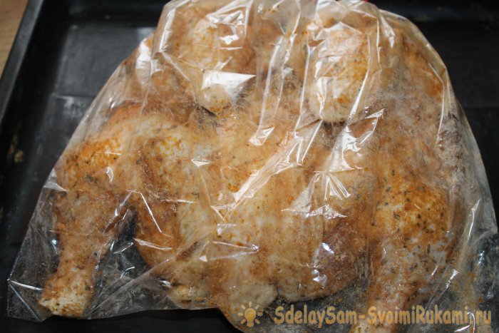 Курица в рукаве Ленивая хозяйка