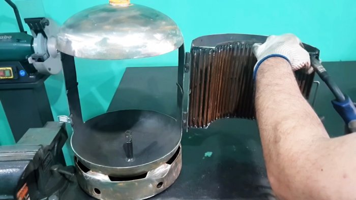 Как из небольшого газового баллона сделать угольный гриль