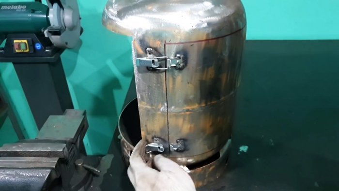 Как из небольшого газового баллона сделать угольный гриль