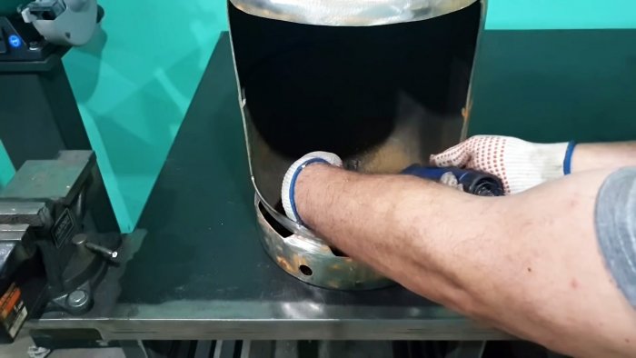 Как из небольшого газового баллона сделать угольный гриль