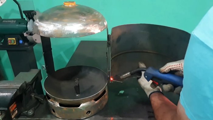 Как из небольшого газового баллона сделать угольный гриль