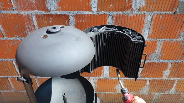 Как из небольшого газового баллона сделать угольный гриль