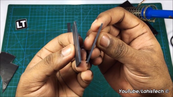 Ровный край разрезанного пластика