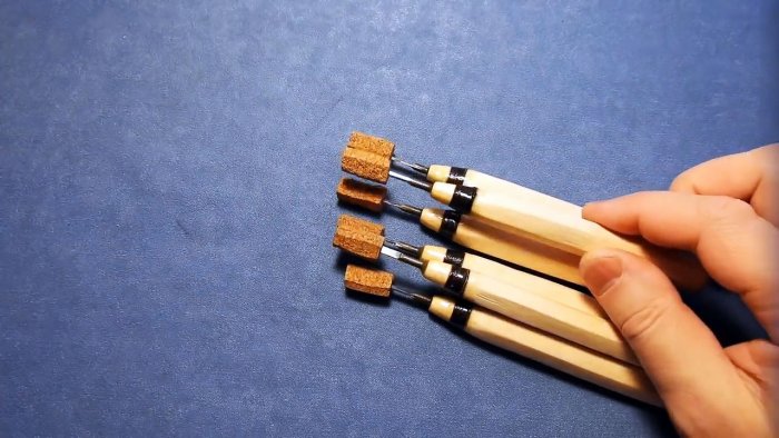 на инструмент лучше надеть колпачки из пробки