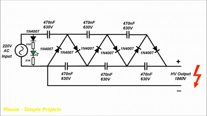 Схема преобразователя без транзисторов