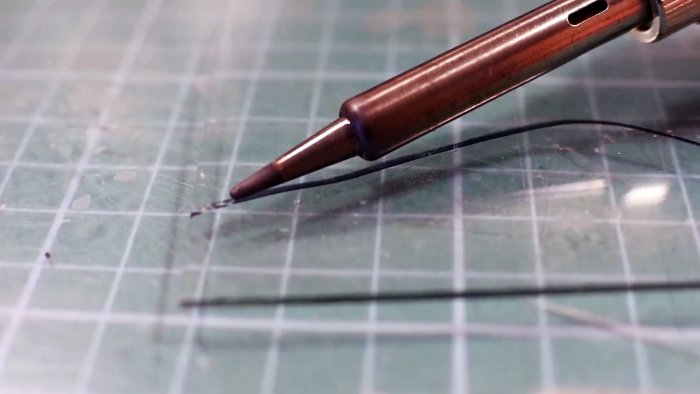 Резка стекла паяльником