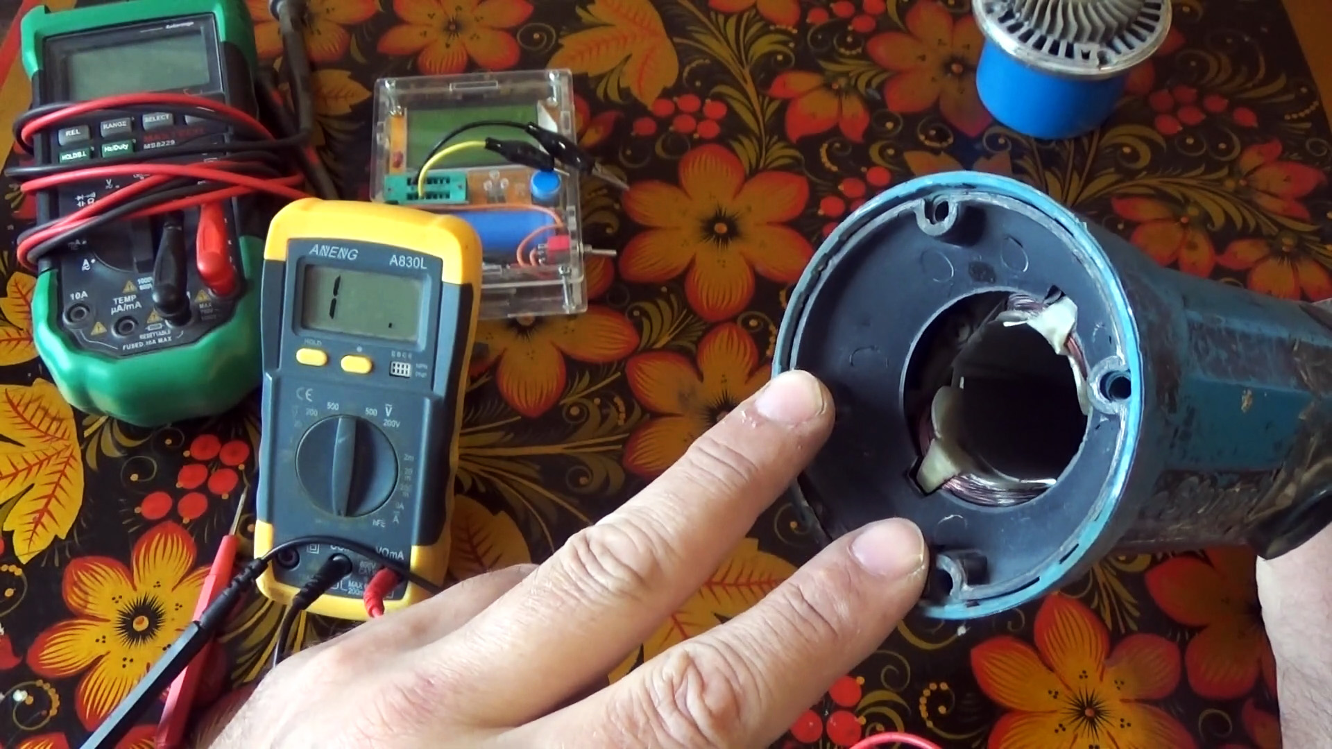 Как мультиметром выполнить полную проверку ротора и статора на примере болгарки