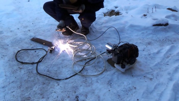 Сварочный генератор из двигателя от мотокосы