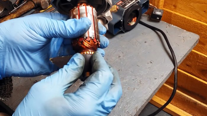 Как без токарного станка почистить коллектор ротора электродвигателя