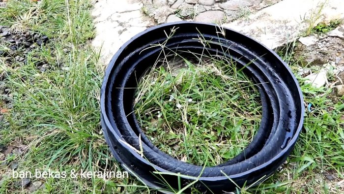 Как сделать садовый вазон из мотошин