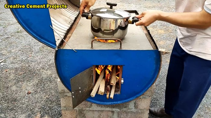 Как сделать уличную печь-гриль из 200 литровой бочки