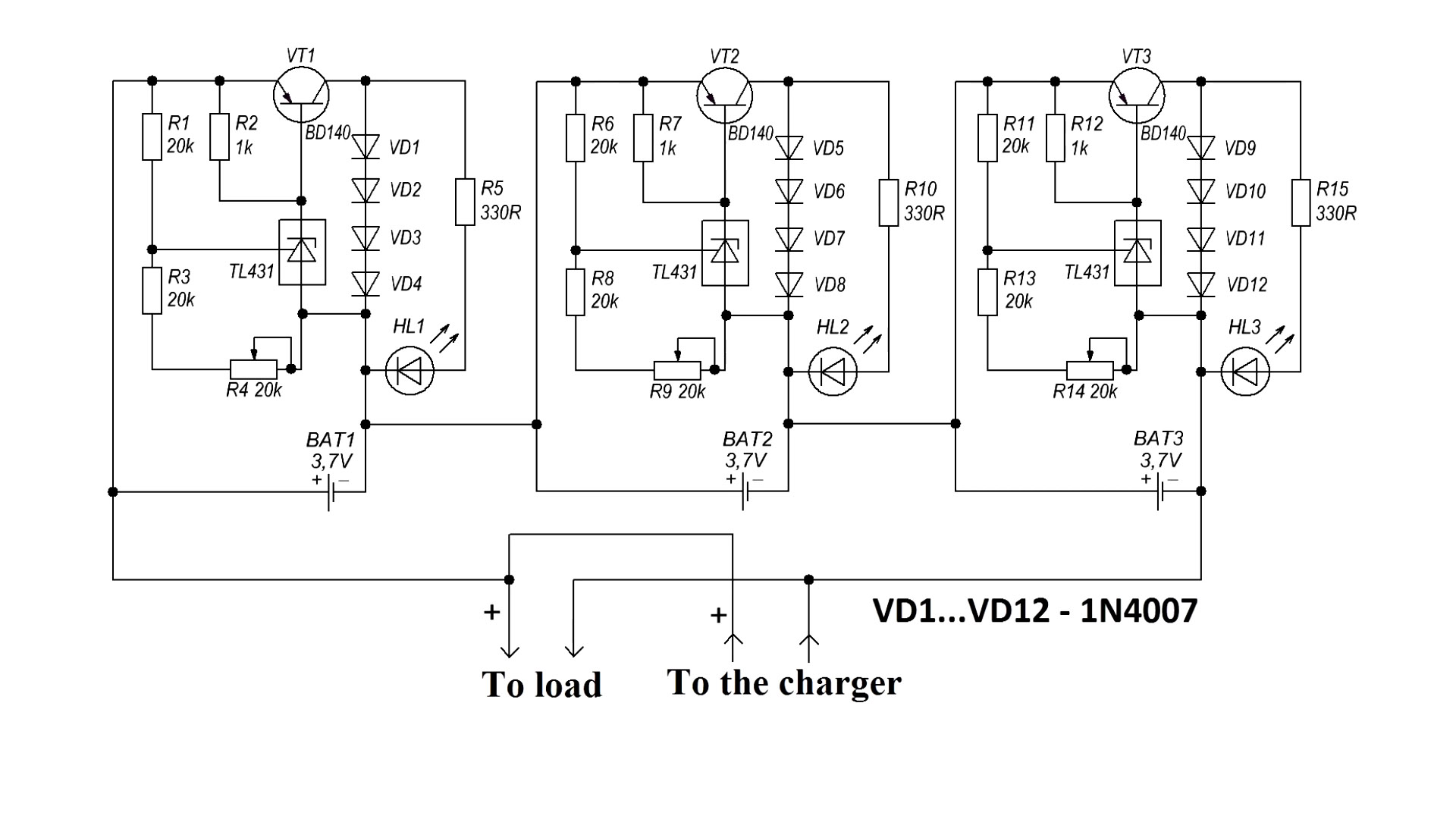 Как на транзисторах сделать блок балансировки на любое количество литий-ионных аккумуляторов
