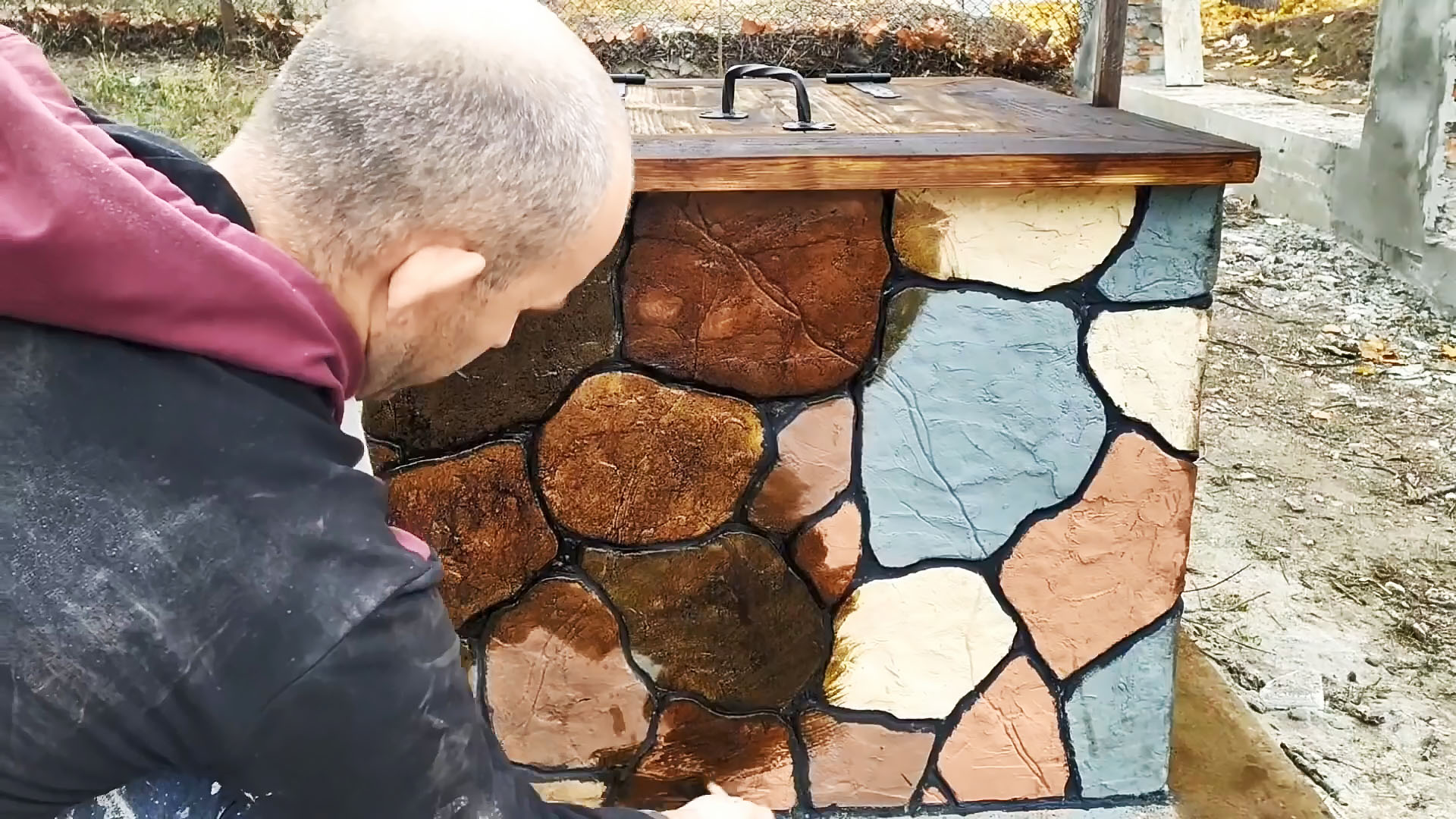 Как сделать шикарный декор под камень из плиточного клея