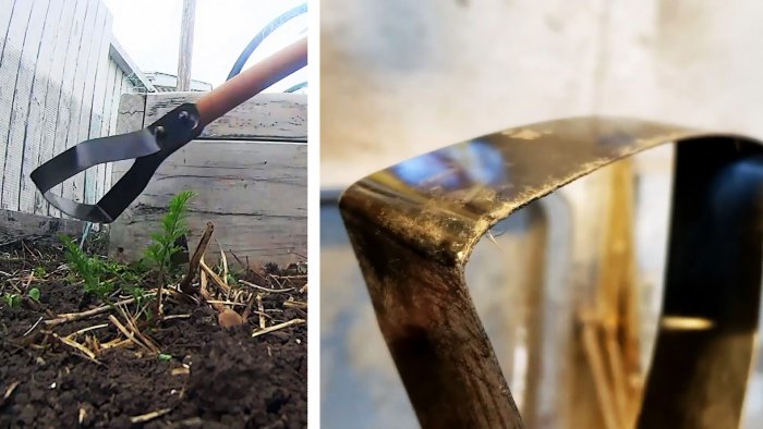 Как сделать облегченную садовую мотыгу из бросовых материалов для удаления сорняков и взрыхления земли
