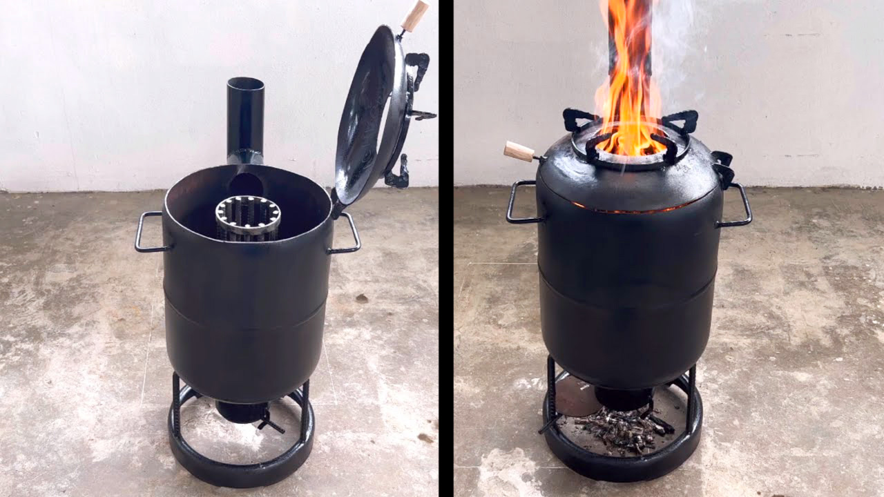 Как сделать турбо печь с регулировкой пламени и с разовой загрузкой