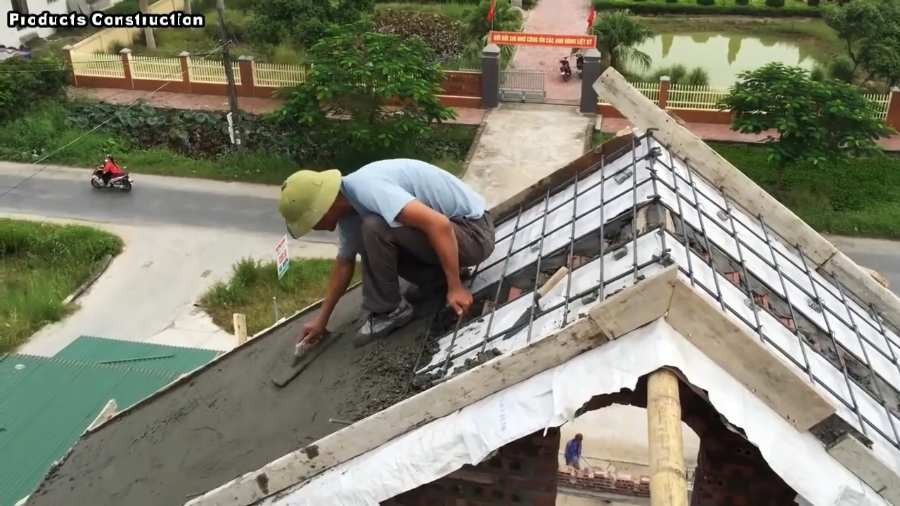 Как построить крышу из бетона без использования механических средств