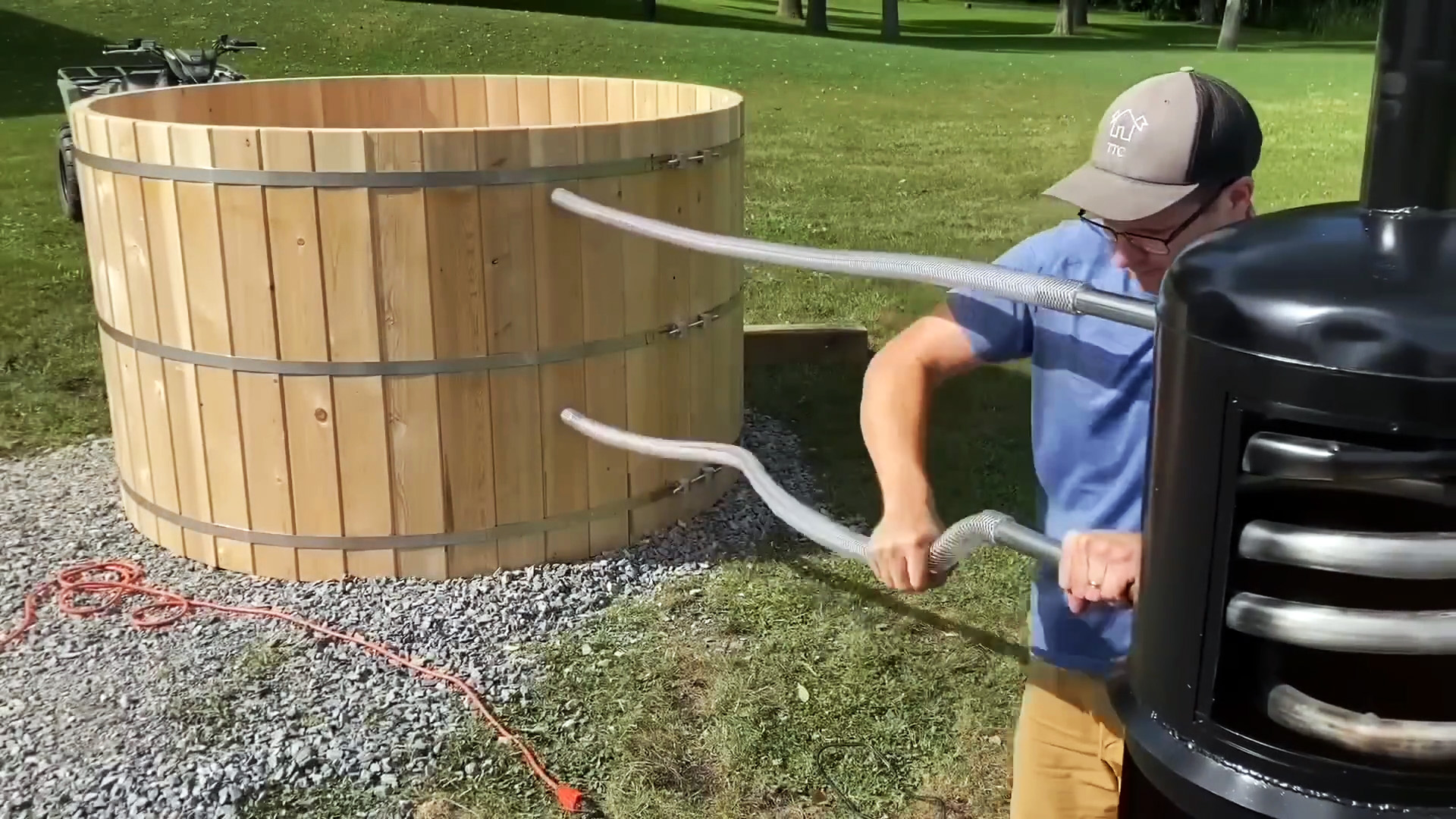 Как сделать деревянную ванну с подогревом от дровяного котла