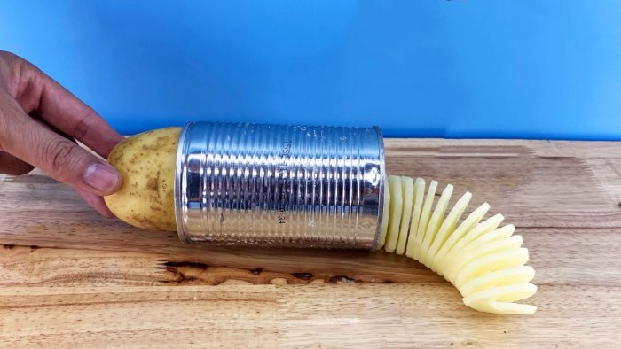 Как сделать безопасное приспособление для спиральной нарезки картофеля
