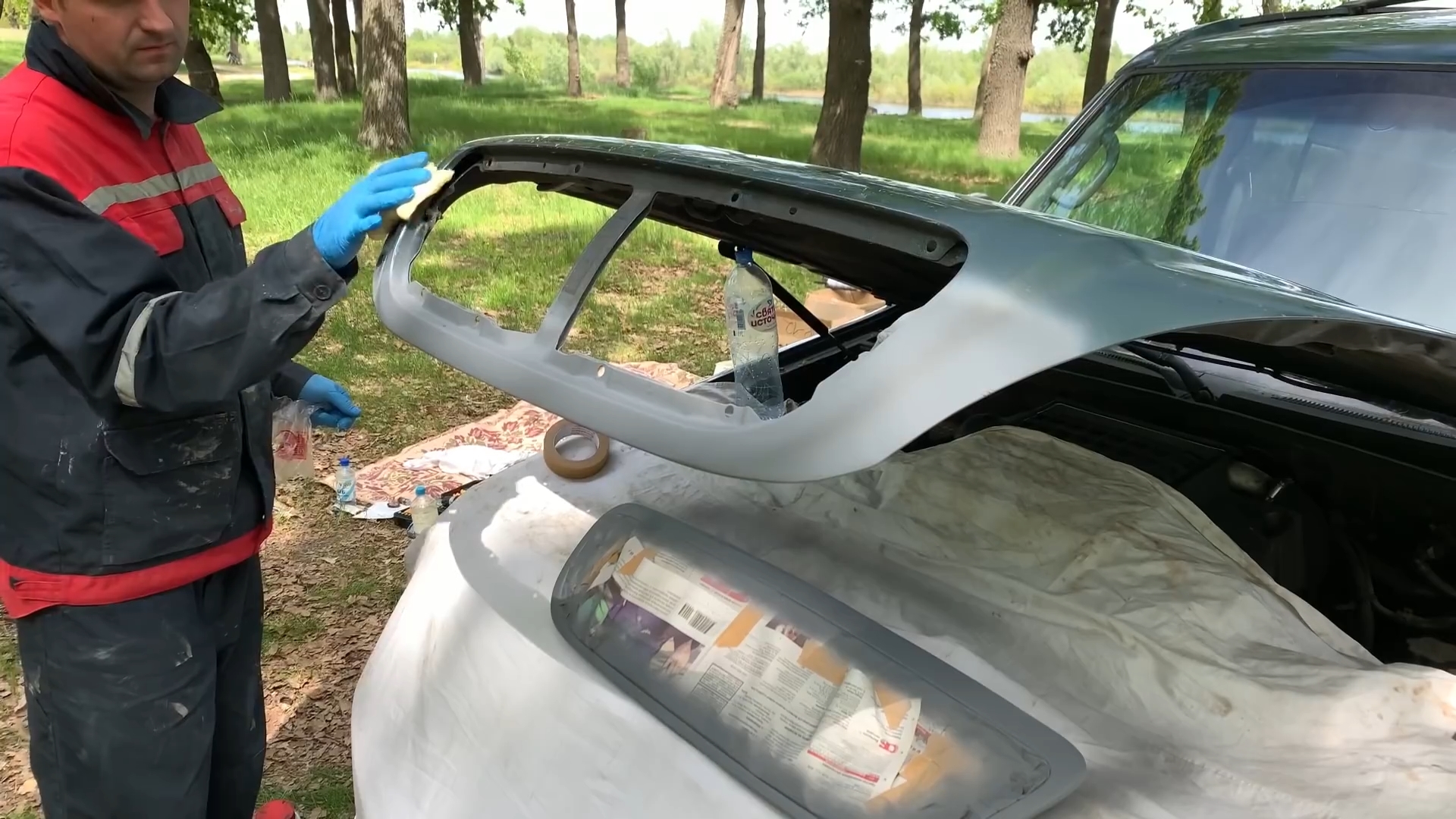 Как покрасить автомобиль без гаража даже в лесу