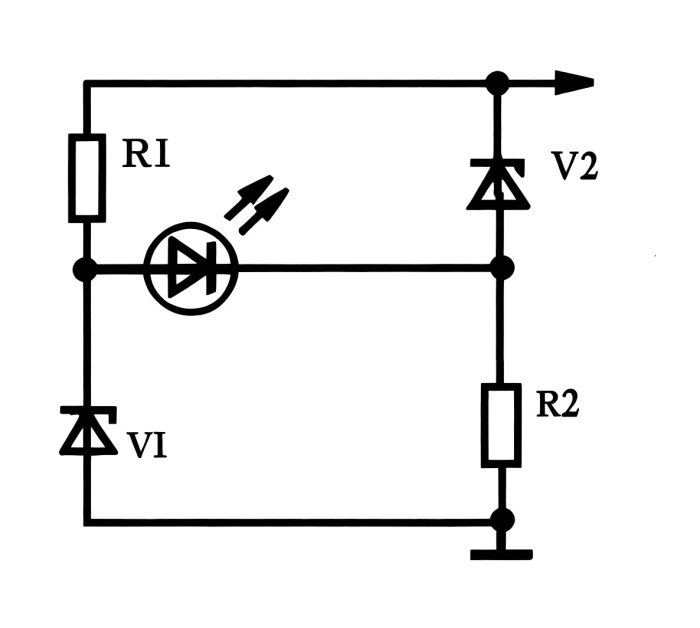 Индикатор низкого заряда АКБ без транзисторов с четким порогом срабатывания