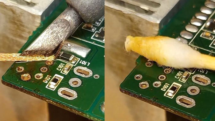 1 хитрость по пайке Как выпаивать многовыводные детали без фена