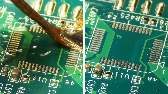 Быстрый способ выпаять неисправную микросхему без фена