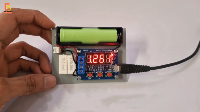 Измеритель емкости 18650 аккумуляторов на модуле