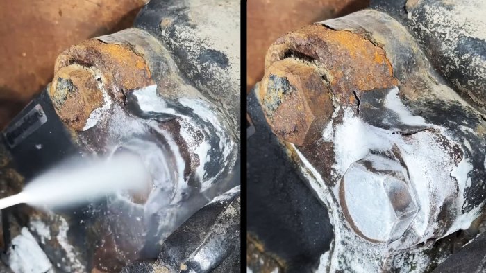 Лайфхак по откручиванию прикипевшего болта