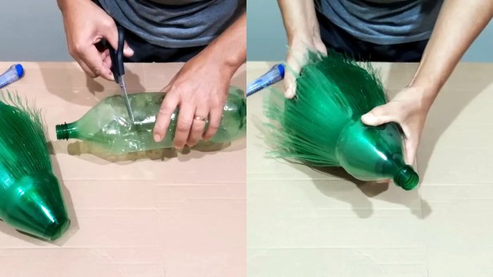 Как сделать метлу из ПЭТ бутылок