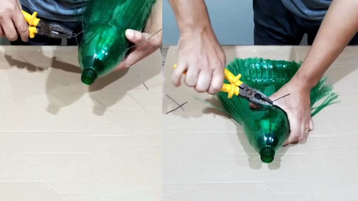 Как сделать метлу из ПЭТ бутылок