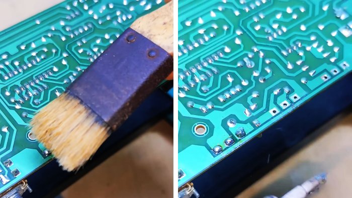 Лайфхак выпайка многоконтактных деталей при помощи кисти