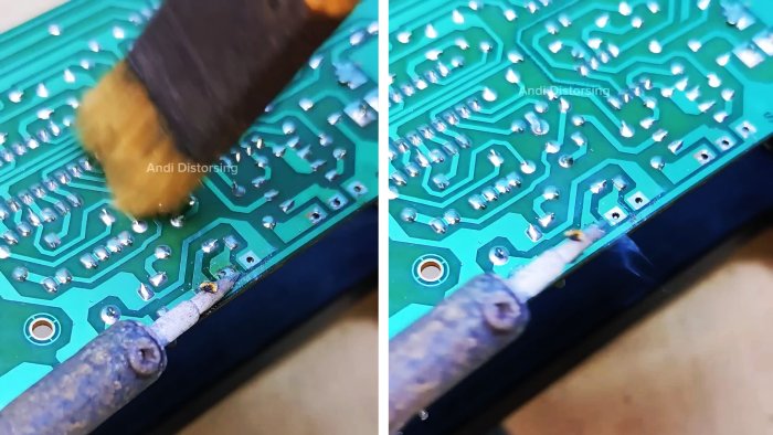 Лайфхак выпайка многоконтактных деталей при помощи кисти