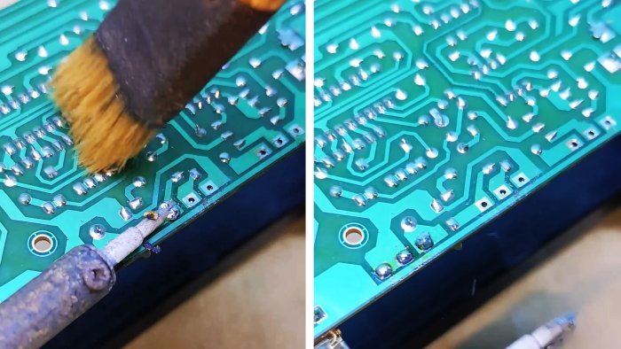 Лайфхак выпайка многоконтактных деталей при помощи кисти
