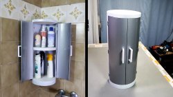 Как сделать угловой шкафчик в ванную комнату из ПВХ трубы Как сделать угловой шкафчик в ванную комнату из ПВХ трубы